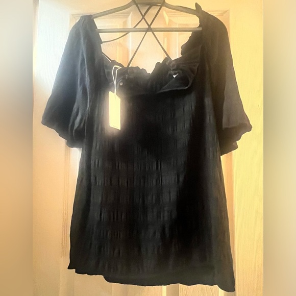 Ted baker off the shoulder shirred relaxed flowy strappy top size 2 revolve chic - Picture 5 of 7